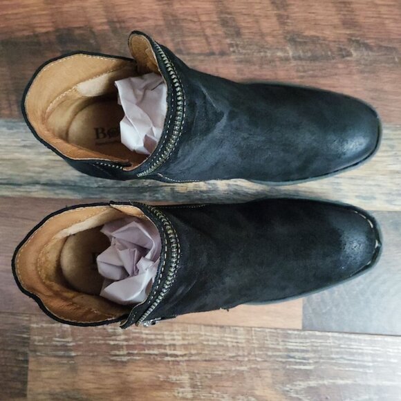 Born Women's Malta Black Leather Ankle Boots Size 8 - Picture 4 of 8